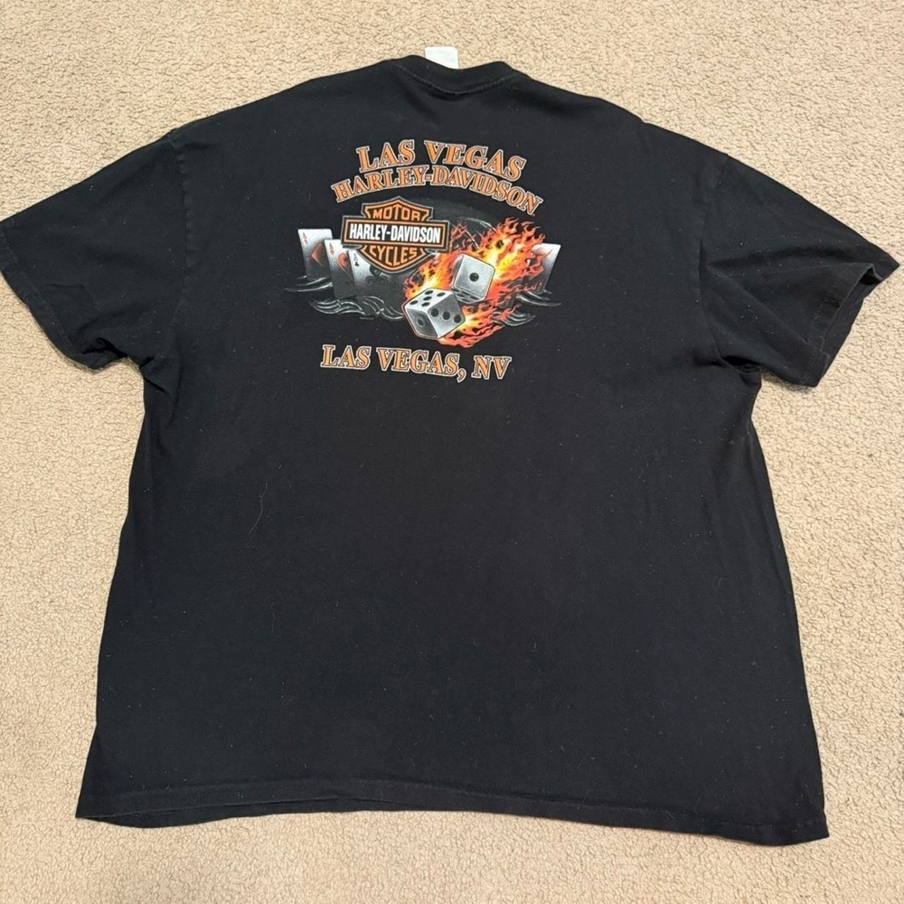 2011 Harley Davidson Las Vegas flame and dice Biker T-shirt